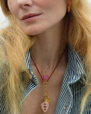 Design Your Own Garnet 2 Charm Station Chain Necklace in 18K Yellow Gold, 18"