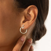 Galaxy 0.53ct Round and Pear Shape White Sapphire Wrap Midi Hoop Earrings in Sterling Silver