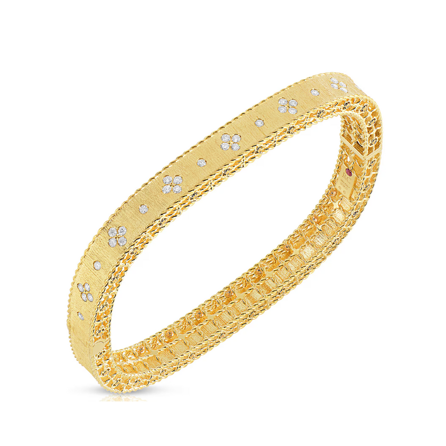 Princess 0.48ct Diamond Bangle Bracelet in 18K Yellow Gold