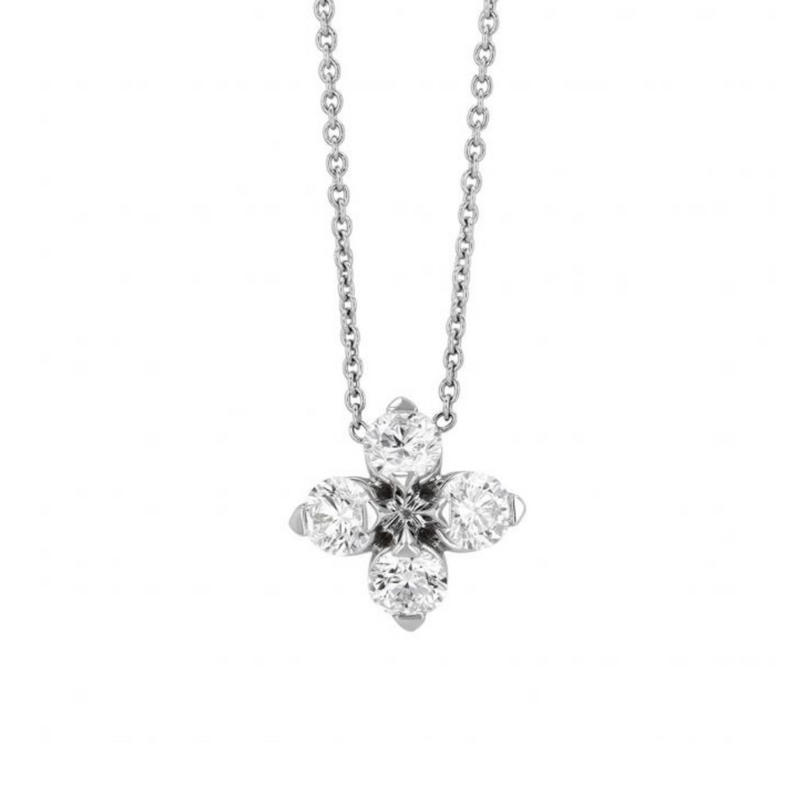 Love in Verona 0.55ct Diamond Flower Necklace in 18K White Gold, 18in