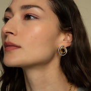 Galaxy Double Hoop Earrings in Sterling Silver and 18K Yellow Gold