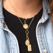 Classic 0.023ct Diamond Half Oval Locket in 18K Yellow Gold without Chain