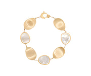Lunaria Mother of Pearl Bracelet in 18K Yellow Gold, 7"