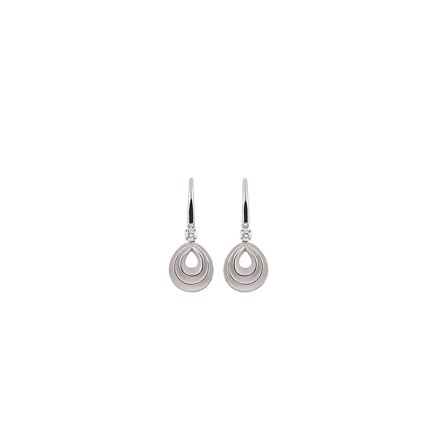 Velaa Sar 0.12ct Diamond Drop Earring in 18K White Ice Gold