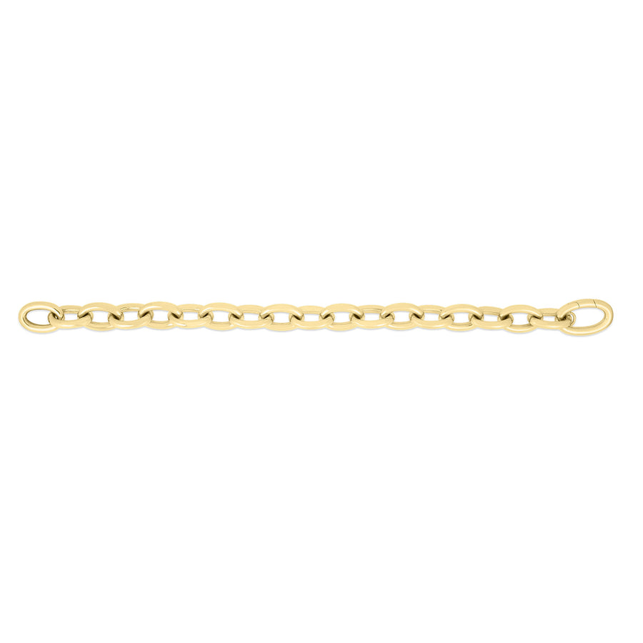 Designer Gold Small Oval Link Bracelet in 18K Yellow Gold, 7in