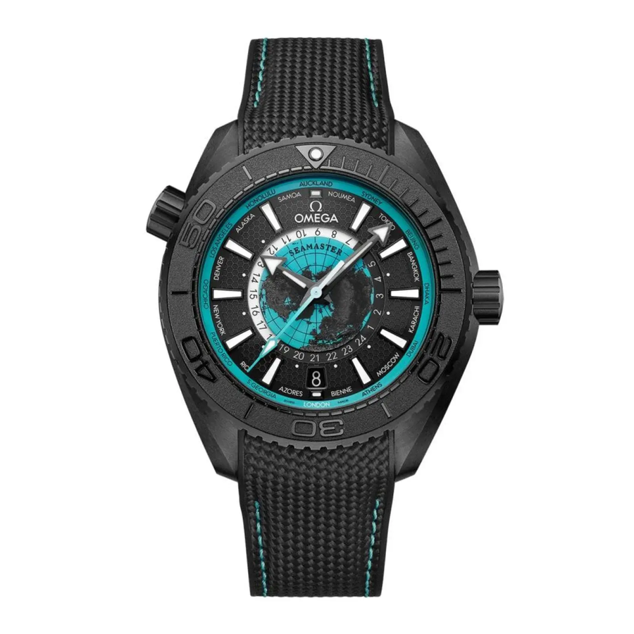 45.5mm Seamaster Planet Ocean 600M Watch with Black Dial in Black Ceramic, Strap