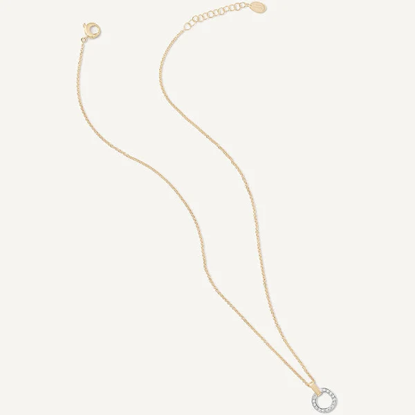 Jaipur Link Diamond Circle Pendant in 18K Yellow Gold, 16.5in