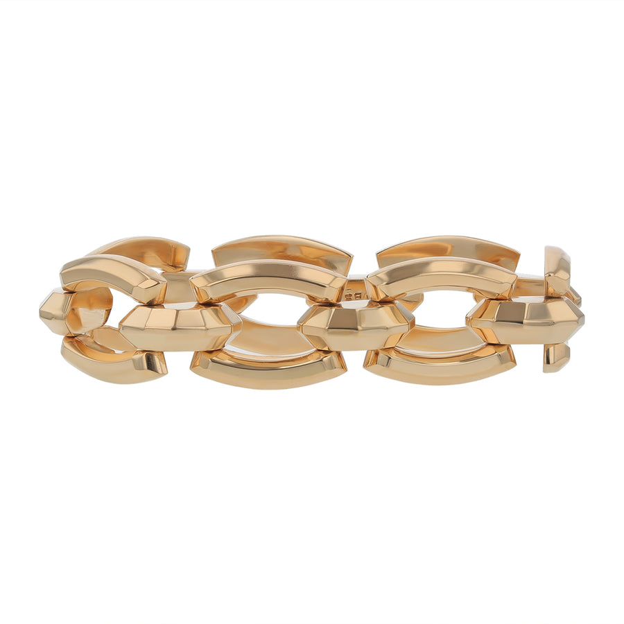 7.5" Fancy Layflat Link Bracelet in 14K Yellow Gold