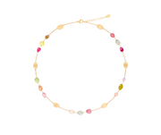 Lunaria Multi Colored Tourmaline Necklace in 18K Yellow Gold, 16.5"