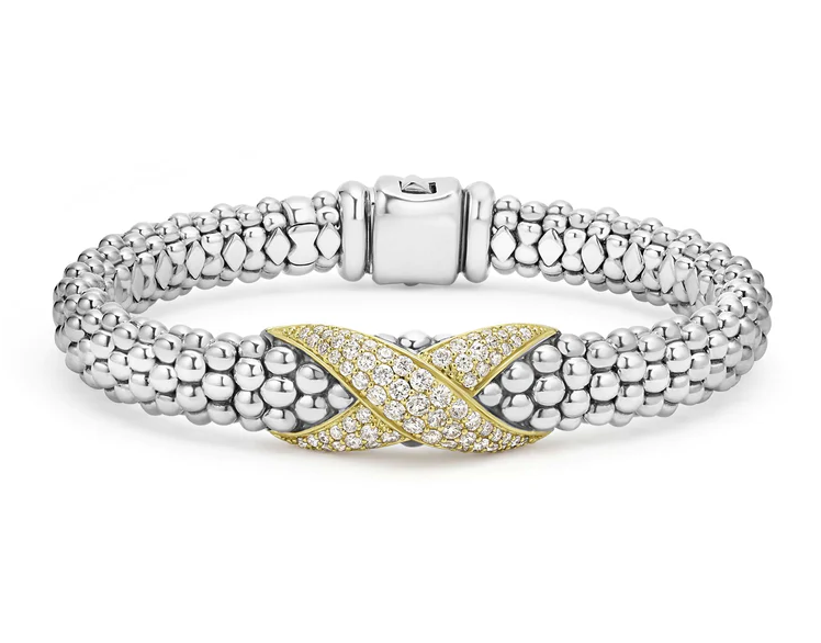 Embrace 1.10ct Diamond Rope Bracelet in Sterling Silver and 18K Yellow Gold, size 7