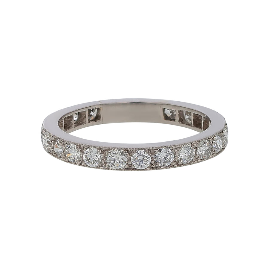 Circa 1960s Diamond Eternity Band in Platinum, Size 9