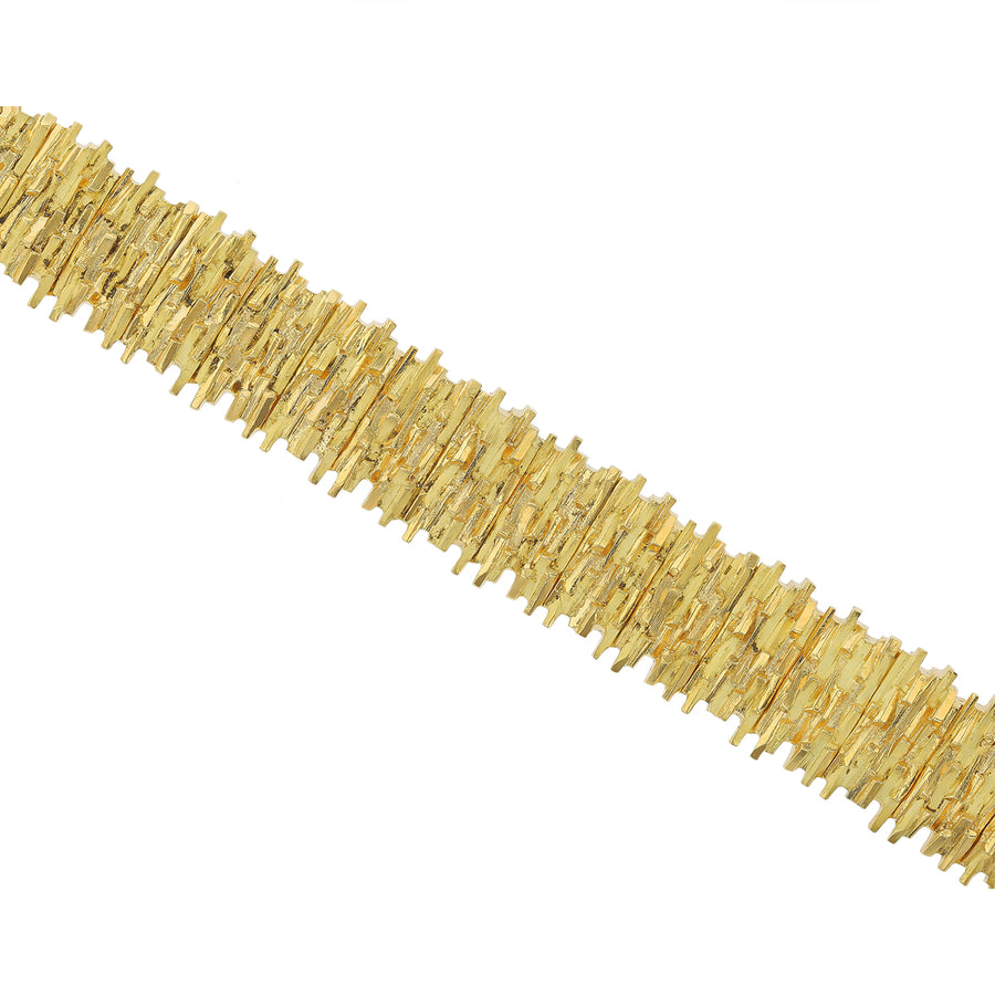 French Textured Bracelet in 18K Yellow Gold, 7in