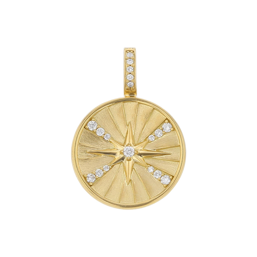 0.17ct Diamond Star Medallion Pendant Only in 18k Yellow Gold