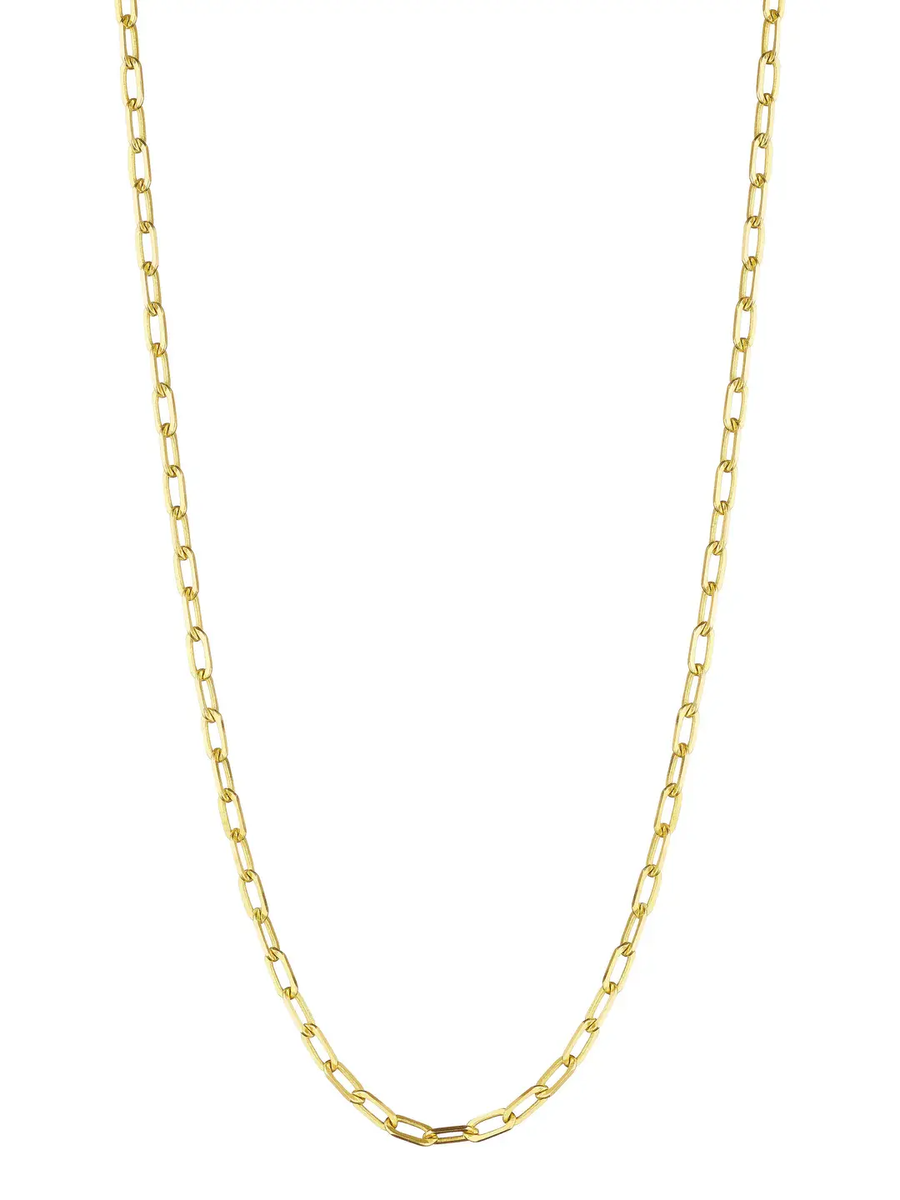 2.2mm Flat Link Chain in 18K Yellow Gold, 16in