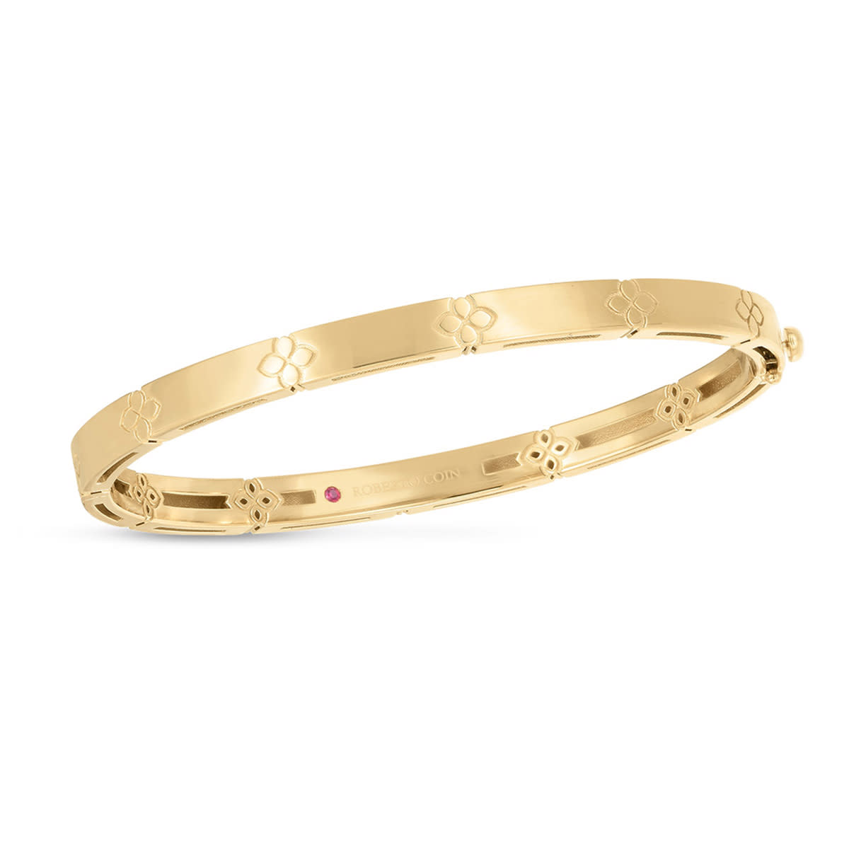 Love in Verona Narrow Bangle Bracelet in 18K Yellow Gold, 4.5mm