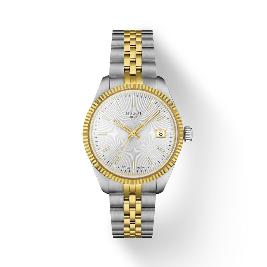 34mm Ballade Quartz Watch with Silver Dial in Stainless Steel with Yellow Gold PVD, Bracelet