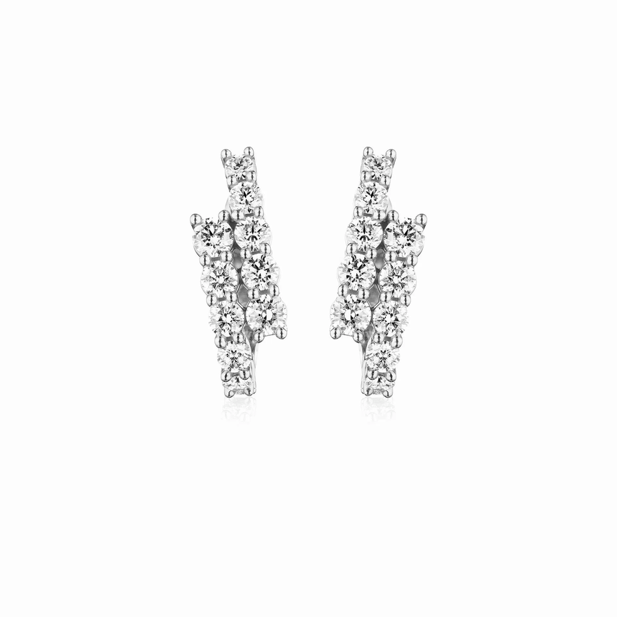 Embrace 2.00ct Diamond Bypass Hoop Earrings in 18K White Gold