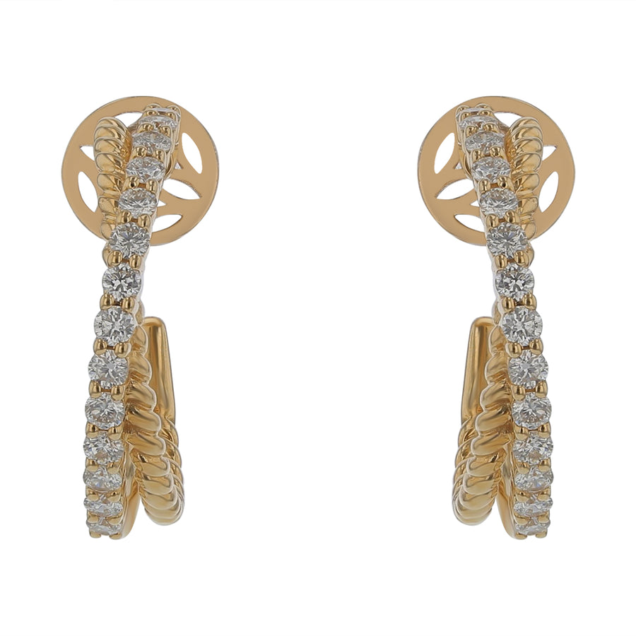 0.99ct Diamond Prong Set Hoop Earrings in 14K Yellow Gold