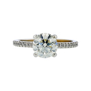 1.50ct Round Brilliant and 0.20ct Diamond Ring in 14K White Gold and Platinum, size 6