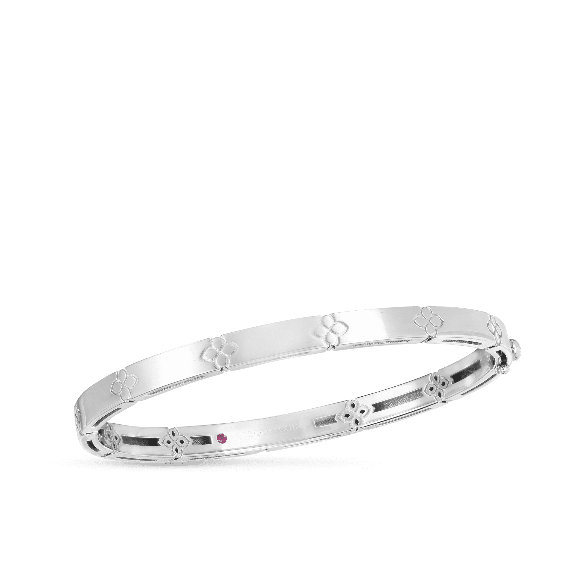 Love in Verona Narrow Bangle Bracelet in 18K White Gold