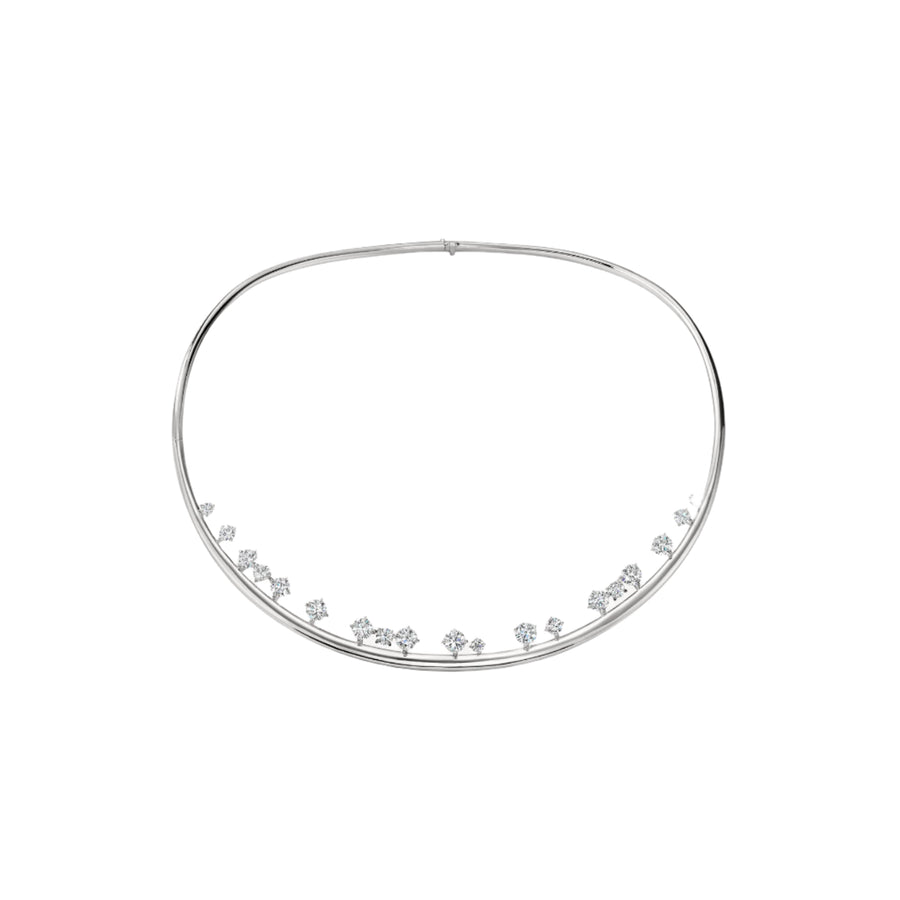 Barre Floating 5.26ct Diamond Choker in 18K White Gold, 15.5"