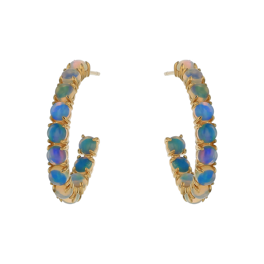4.54ct Opal Inside Out Hoop Earrings in 18K Yellow Gold