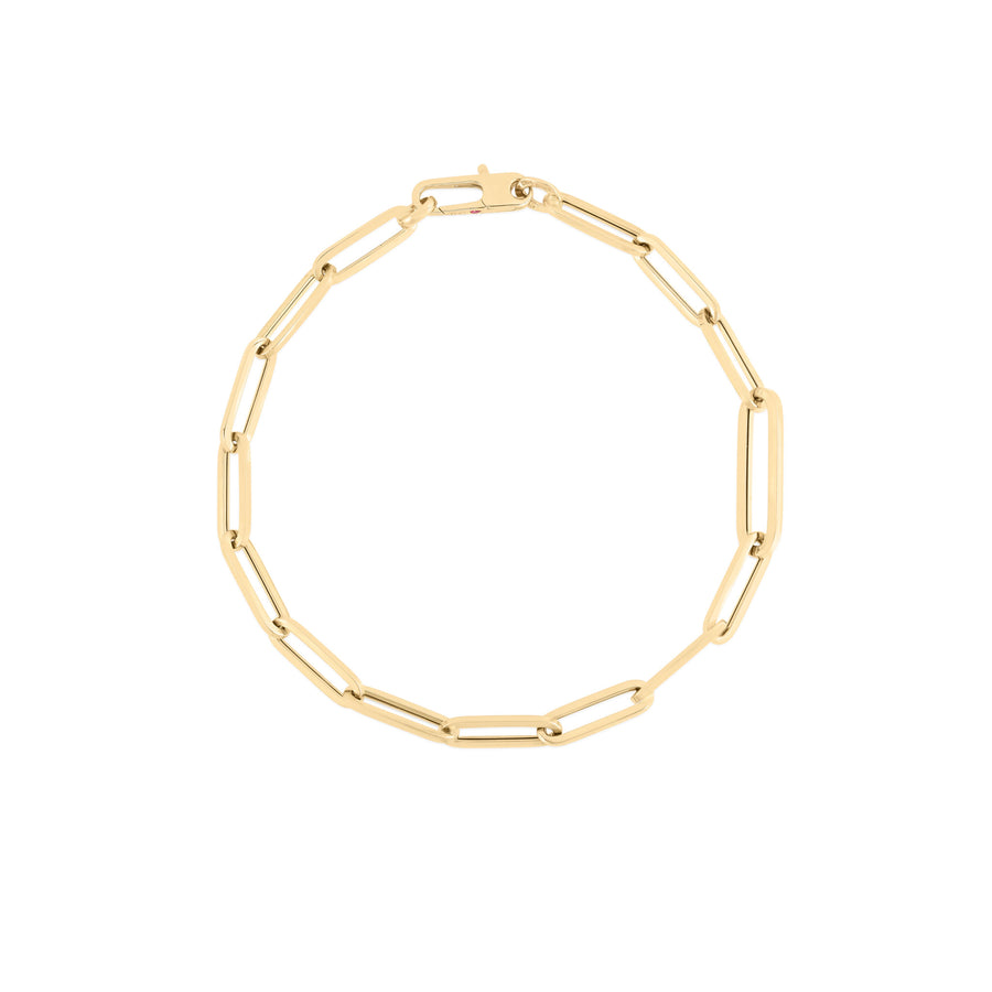 Alternating Paperclip Link Bracelet in 18K Yellow Gold, 8in