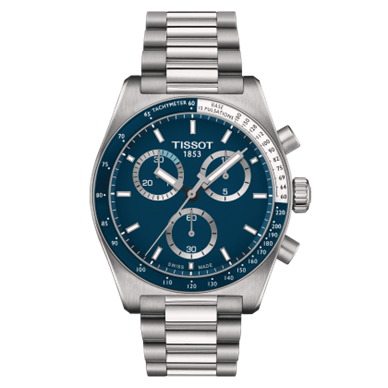 40mm PR516 Chronograph Watch with Blue Dial in Stainless Steel, Bracelet