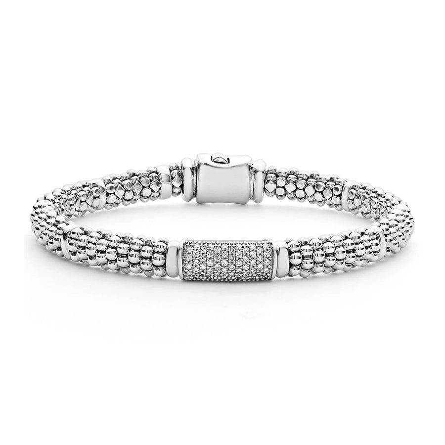 Diamond Signature Caviar Rope Bracelet in Sterling Silver, 7in