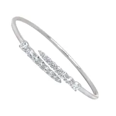 Identity 1.05-1.17ct Diamond Bangle Bracelet in 18K White Gold