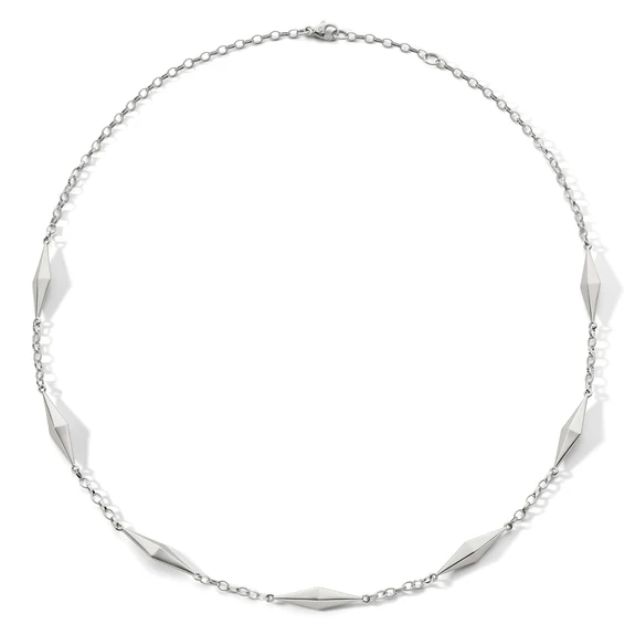 Point North Necklace in Sterling Silver, Adjustable Chain