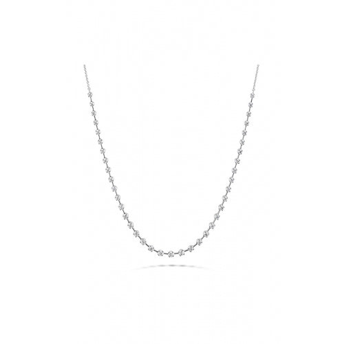 Serena 1.91-2.00ct Diamond Station Necklace in 18K White Gold, 18"