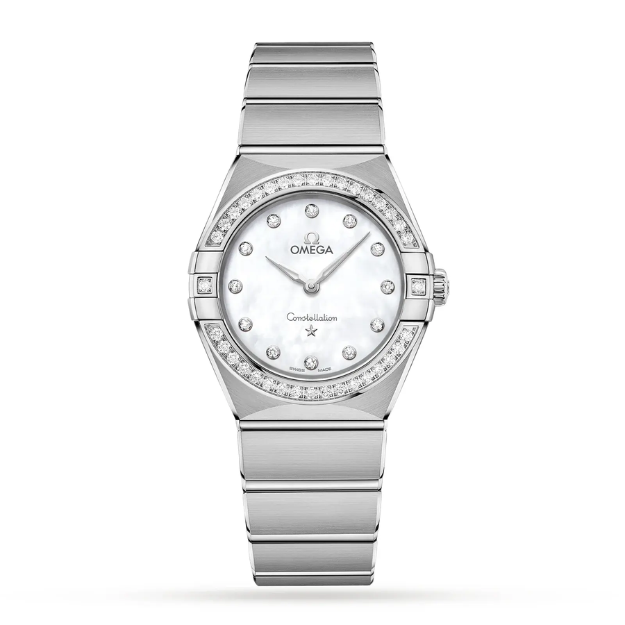 28mm Constellation Watch with Mother of Pearl Dial in Stainless Steel, Bracelet