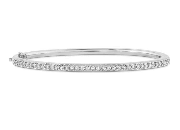 HOF Classic 2.05-2.15ct Diamond Channel Set Bangle in 18K White Gold