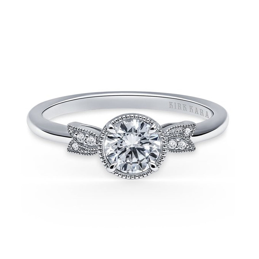 Dahlia 0.04ct Diamond Ring Semi Mount in Platinum, size 7.5