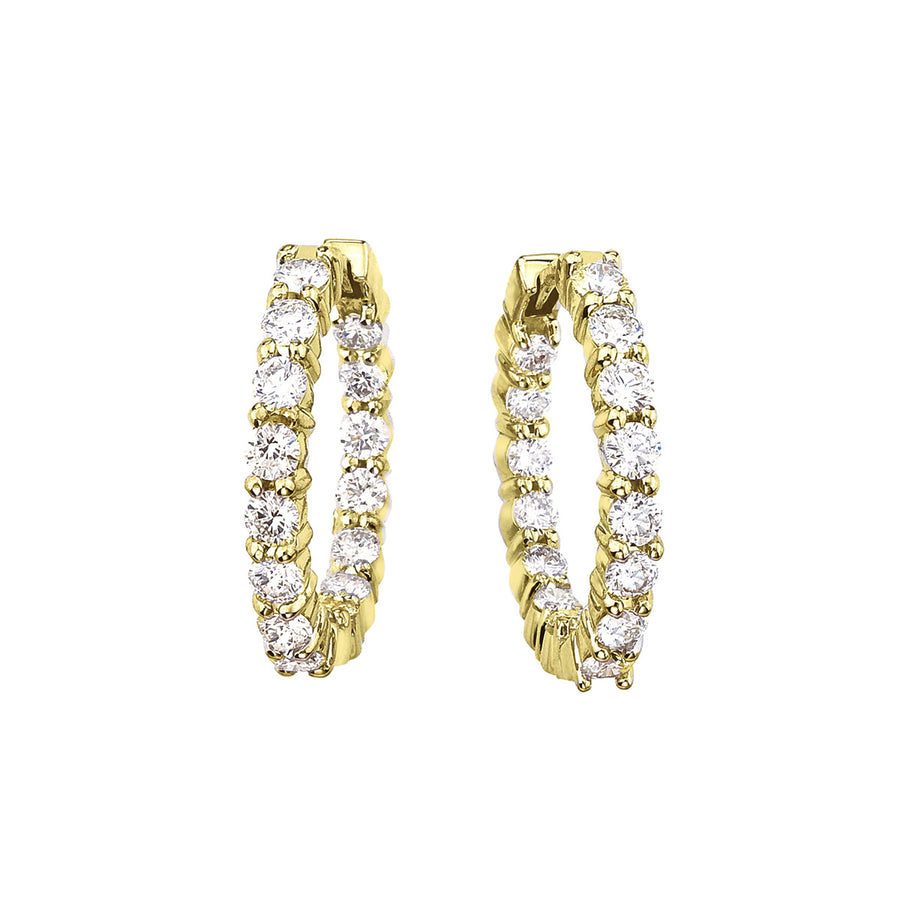 Perfect Diamond Small Hoop Earrings in 18K Yellow Gold