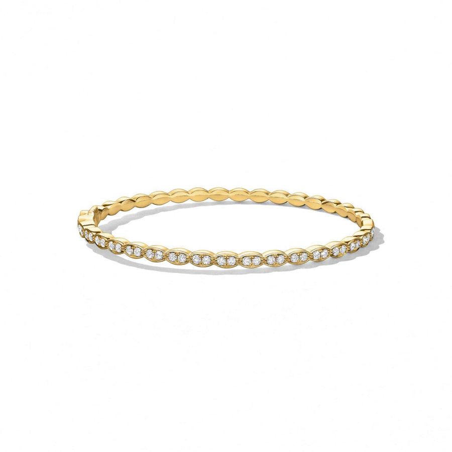 Lorelei Floral 0.92-1.02ct Diamond Bangle Bracelet in 18K Yellow Gold