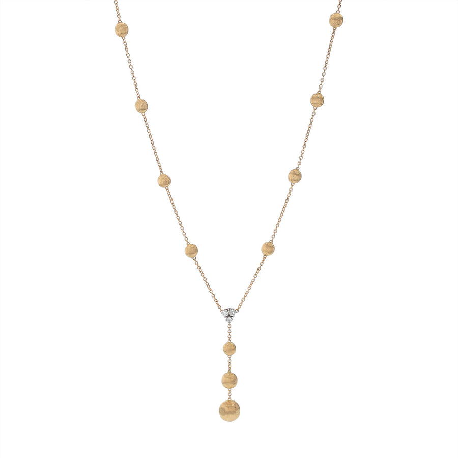 Africa 0.22ct Diamond Station Necklace in 18K Yellow and White Gold, 16.5"