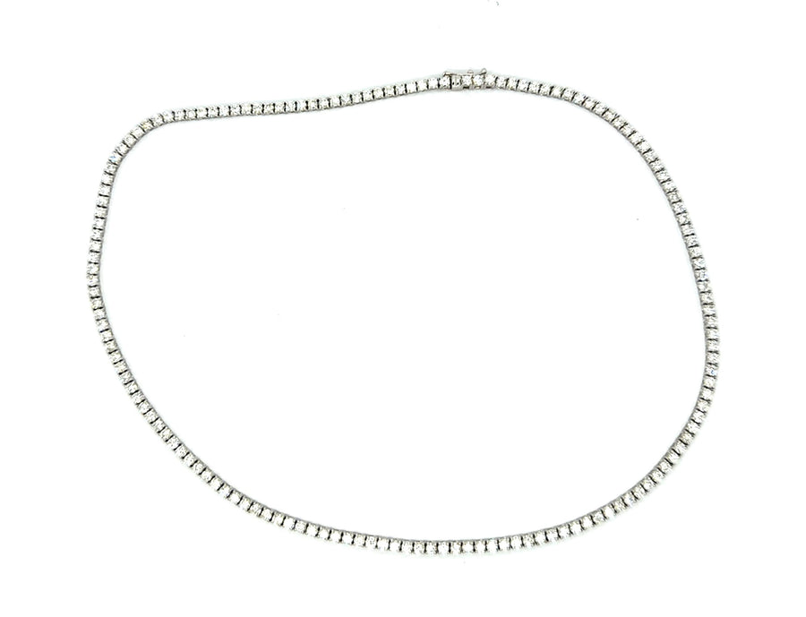 8.65ct Diamond Tennis Necklace in 14K White Gold, 16.5"