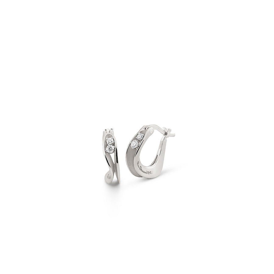 Dune 0.16ct Diamond Hoop Earrings in 18K White Ice Gold