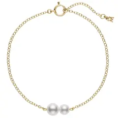 Station 5-6mm Akoya Pearl Bracelet in 18K Yellow Gold, 6.25-7"