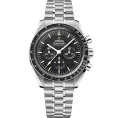 42mm Speedmaster Moonwatch Professional Chronograph Watch with Black Dial in Stainless Steel, Bracelet