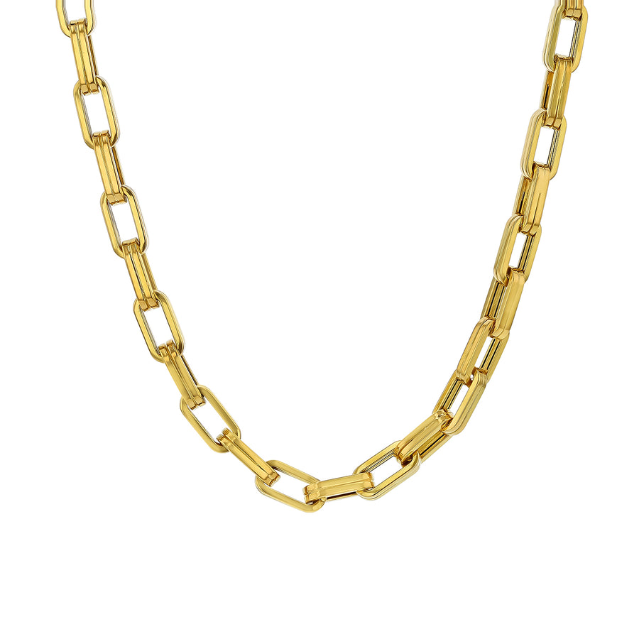 Designer Gold Oval Link Chain Necklace in 18K Yellow Gold, 18"