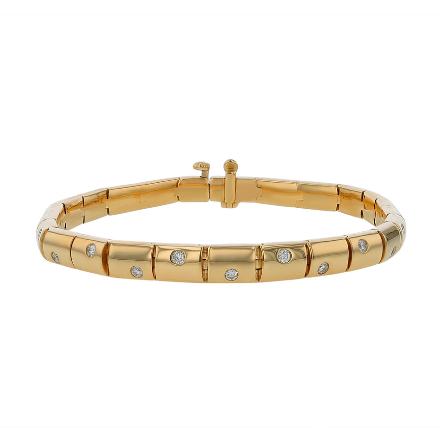 Cobblestone 0.50ct Diamond Accent Bracelet in 18K Yellow Gold, 7"