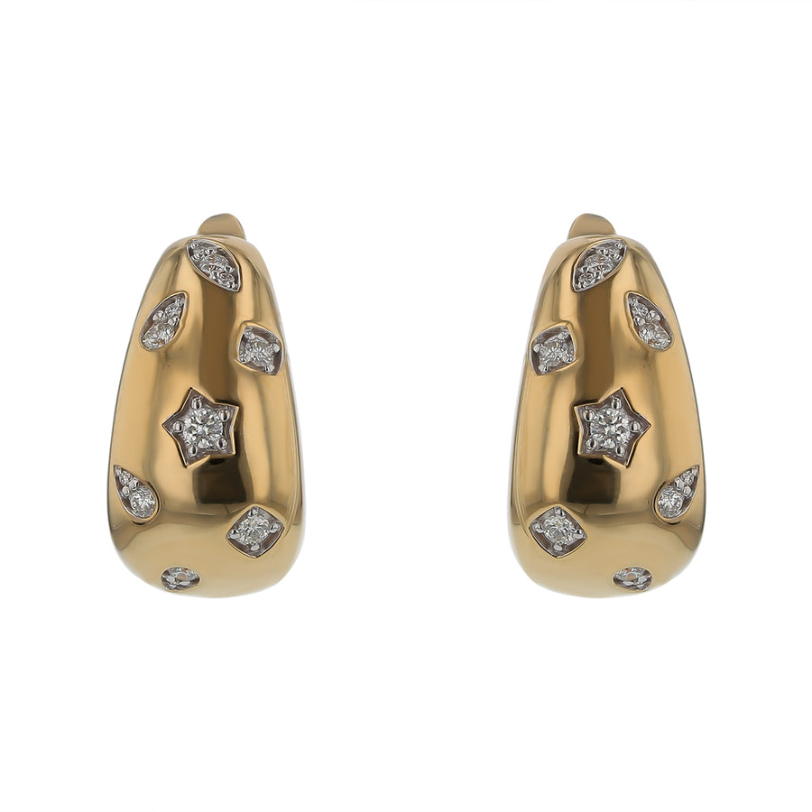 0.38ct Diamond Prong Set Hoop Earrings in 14K Yellow Gold