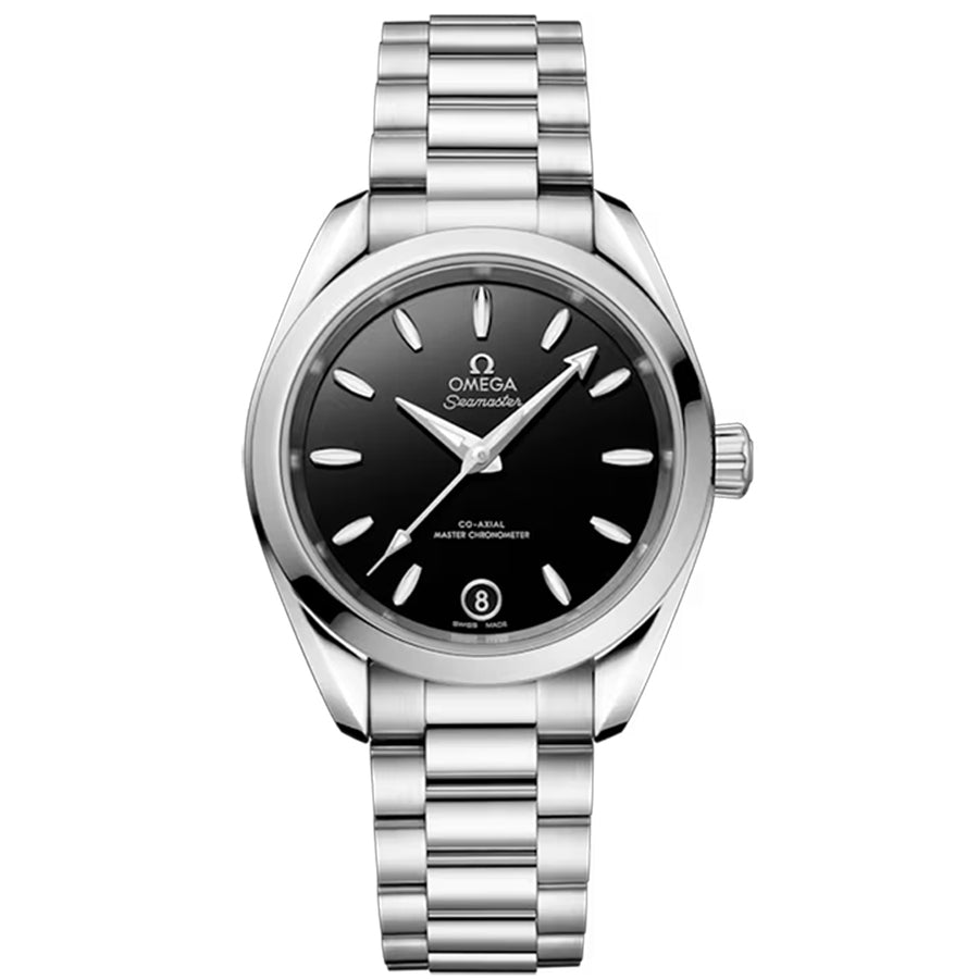 34mm Seamaster Aqua Terra 150M Watch with Black Dial in Stainless Steel, Bracelet