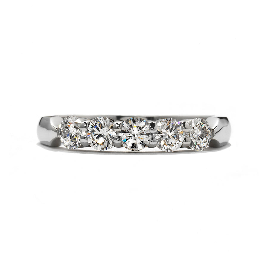 Hearts On Fire Wedding Band in 18K White Gold, Size 6.5