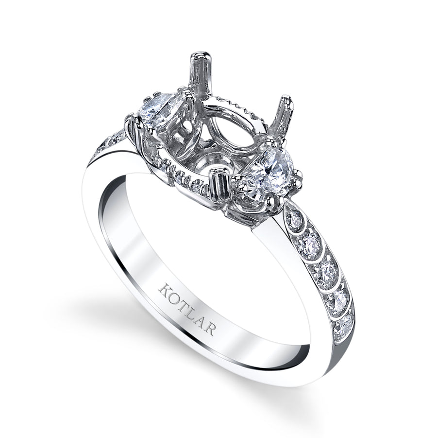 Platinum 0.29ct Diamond Scallop Artisan Pavé Halfway Band with Micro Pavé Gallery