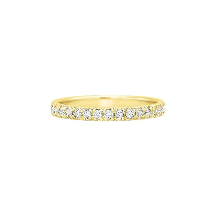 New Aire 0.25ct Diamond Split Shared Prong Partway Band in 18K Yellow Gold, size 6
