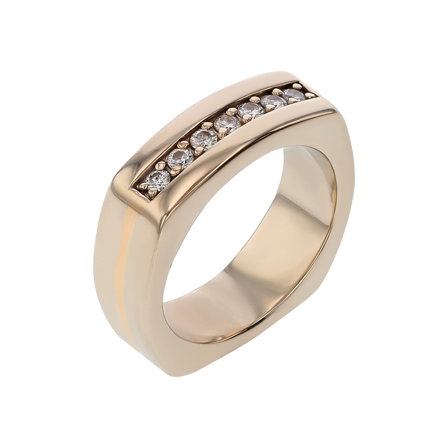 0.30ct Full Cut Diamond Men’s Ring in 14K Yellow and White Gold, size 8.5
